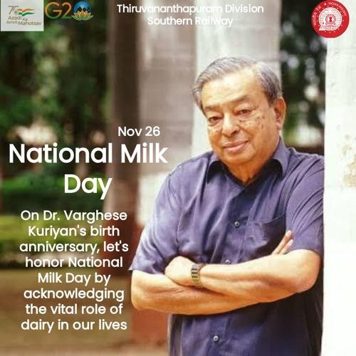 National Milk Day honours Varghese Kuriyan's legacy in revolutionizing dairy. 🥛 Let's salute the nutritional powerhouse that is milk, celebrating health and innovation. #NationalMilkDay #VargheseKuriyan #DairyRevolution #WhiteRevolution #OperationFlood