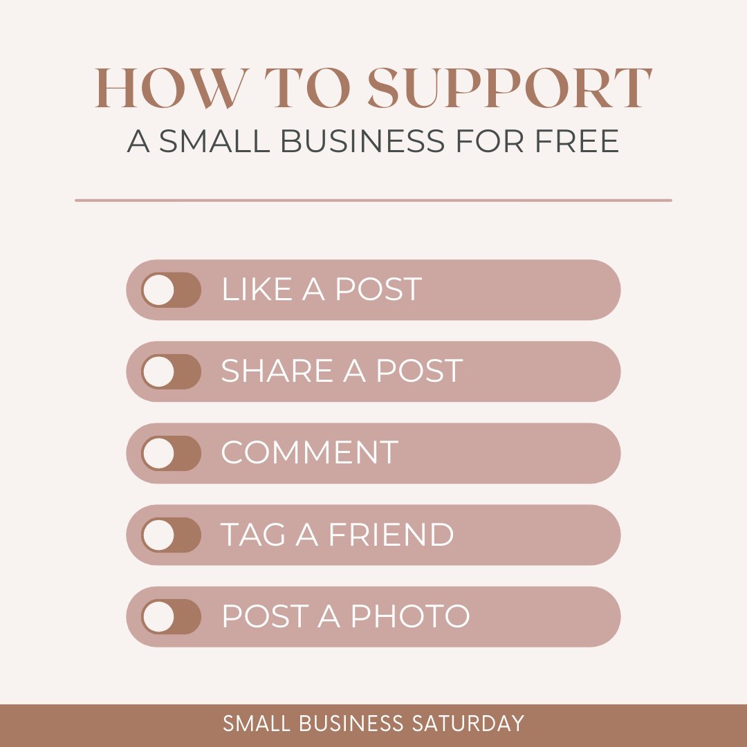 Here are some ways you can support our small business and others! Thank you for your continued support throughout the year. #smallbusinesssaturday