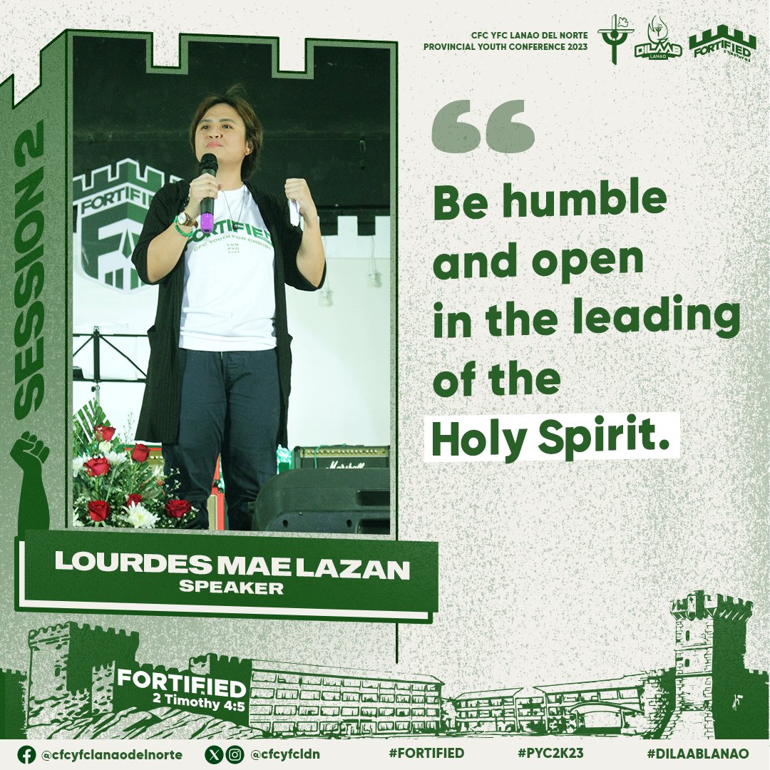 cfcyfcldn's tweet photo. As we opened session 2, Ate Lourdes highlighted that our commitment to the Lord isn't solely reliant on our personal strength; it's rooted in the Fortitude graciously bestowed upon us by God. She stressed that throughout this journey, we're not alone in our struggles— https://t.co/mhmCfNfhX0