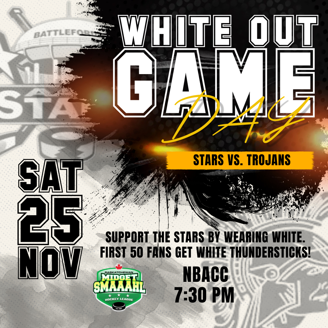 AAAStarsHockey's tweet photo. The Stars welcome the Tisdale Trojans tonight for game #1 of a weekend series. Head on down to the NBACC for a 7:30 puck drop. #aaastars https://t.co/0xX8Yghd20