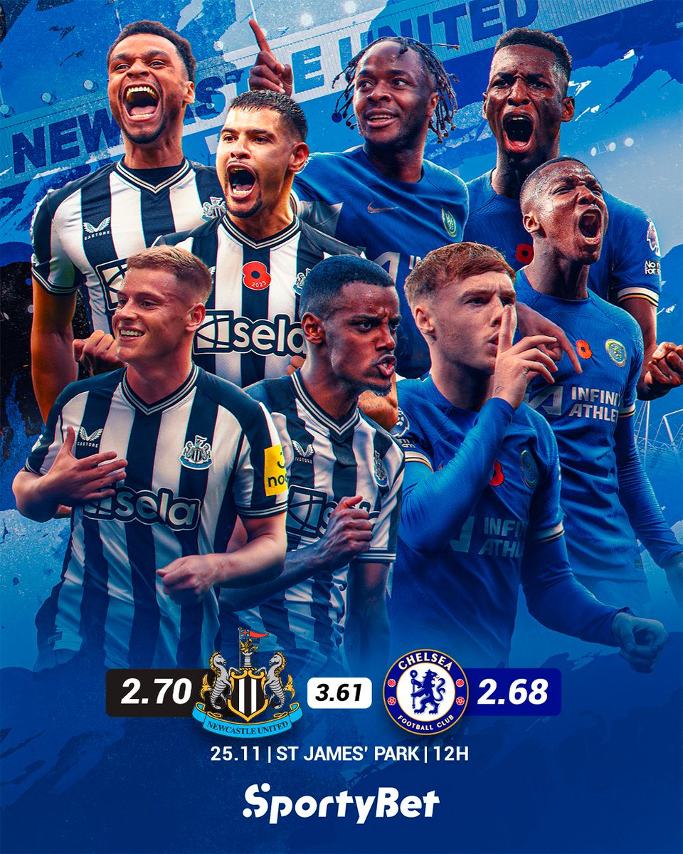 Prontos para um espetáculo de futebo?! ⚽🔵 

Newcastle vs. Chelsea na Premier League - quem leva a melhor nesse duelo emocionante? Façam suas apostas na sportybet.com! 💙🔥 

#PremierLeague #NewcastleChelsea