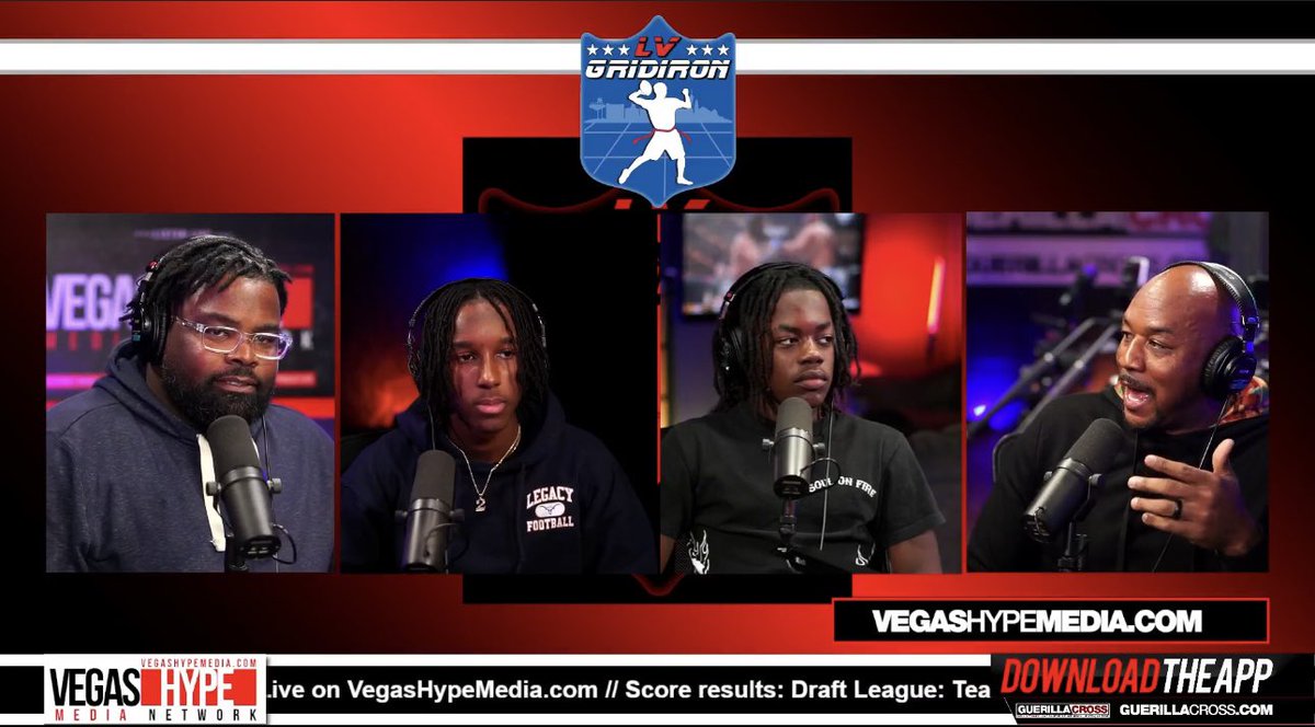 LegacyHornsFB's tweet photo. https://t.co/2ZRw0o6zOH

@CoachFox____ @TobiasCP_  @AKA_jay11 @_Kuddy  @AnthonyHern6  on last nights LV Gridcenter podcast discussing the State Championship game, their individual futures, as well as the future of the @LegacyHornsFB program. #HornsUp https://t.co/A5CZSzevE5
