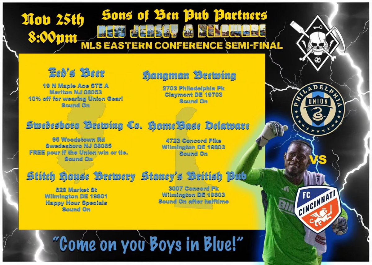 Looking for a spot to catch the Eastern Conference Semi-Finals? Explore one of our fantastic Pub Partner venues! Join fellow Union fans as the @philaunion take on FC Cincinnati. Where will you be Dooping tonight?