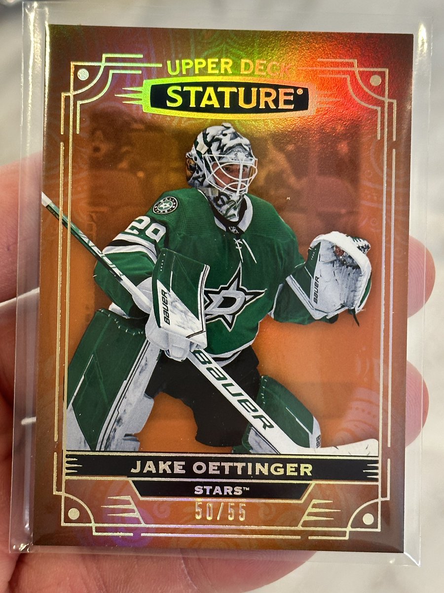 5AlarmCards's tweet image. 🚨Ripping into the new release from @UpperDeckSports with a #cardbreaking marathon on @Whatnot. Pulled out #Jakeottinger on this Stature 22-23 @DallasStars #50/55 #HockeyCard. 🔥