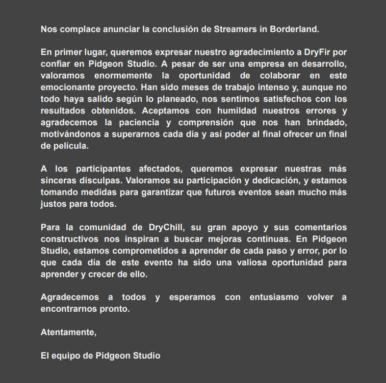 ♠️♦️ STREAMERS IN BORDERLAND ♥️♣️

❗️COMUNICADO OFICIAL

#StreamersInBorderland @DryChillRP <a href="/PidgeonStudio/">PIDGEON STUDIO 🕊</a> 

<a href="/STInBorderland/">Streamers In Borderland</a>