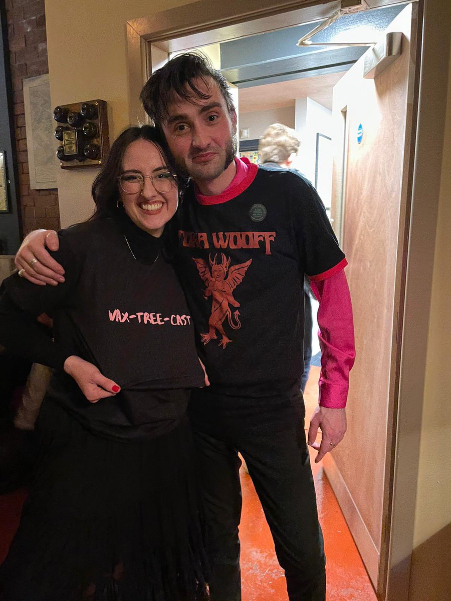 Things we love to see. Blair’s @waxtreecastband and @toriawooff swapping T-shirts after the sold out show at The Grayston Unity in Halifax!