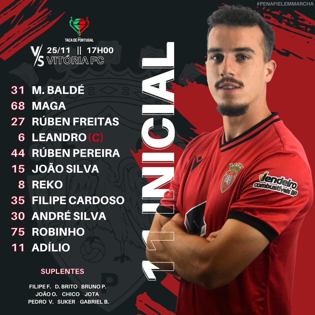 𝟭𝟭 𝙄𝙉𝙄𝘾𝙄𝘼𝙇 🚨

🏆 4ª Eliminatória Taça de Portugal
⚔️ @vitoriafutebolclubeoficial 
⏰ 17H00

#penafielemmarcha