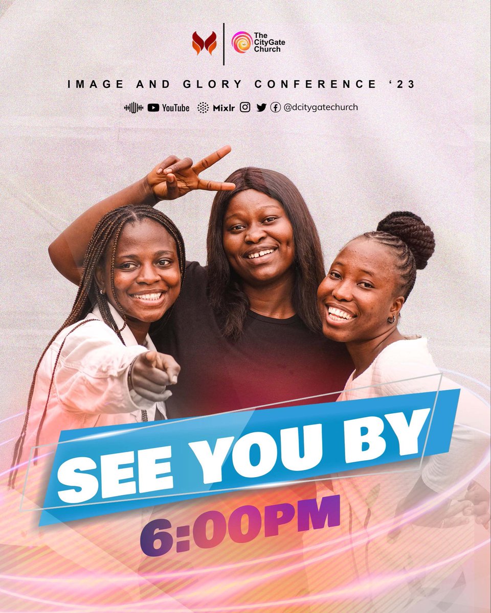dcitygatechurch's tweet photo. See you by 6:00pm!

We thank God for His Blessings. Join us by 6:00pm Day 6, Evening Session.

#IMGC23
#TheMessageandThePromise
#TrueGod #EternalLife https://t.co/5q7rnbRNJL