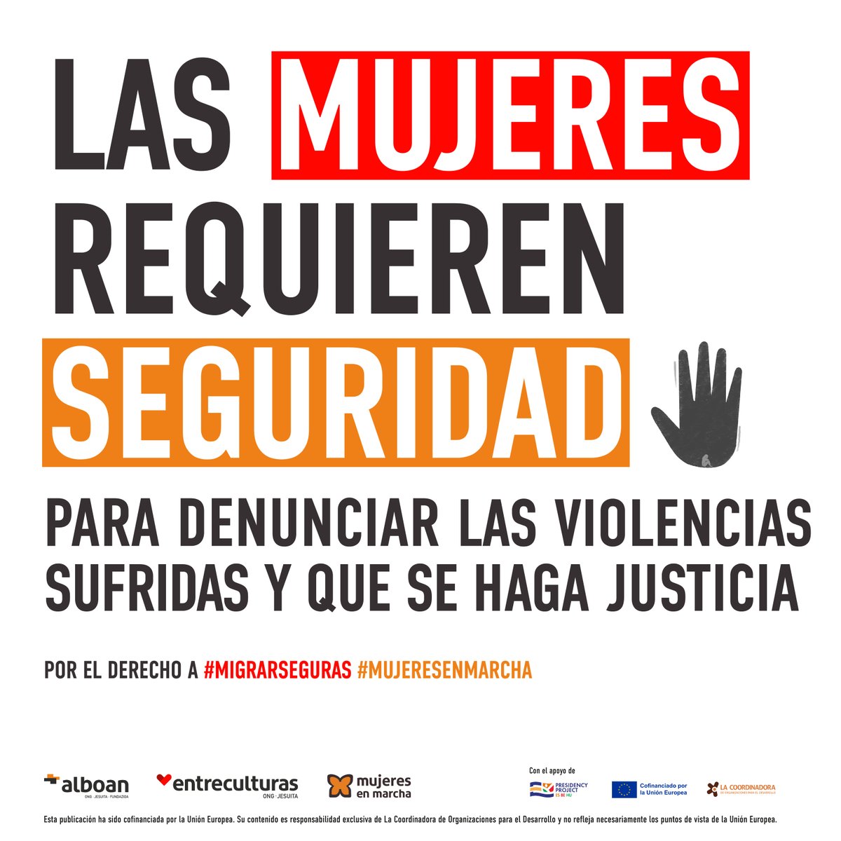 Entreculturas's tweet photo. 📢 La seguridad para denunciar violencia de género es vital para la justicia. ¡No más revictimización! Por un mundo más seguro para todas, reivindicamos el derecho a #MigrarSeguras #MujeresEnMarcha 
Consulta más recomendaciones en https://t.co/Y1PITFLJlM https://t.co/7B5FkrhOoo