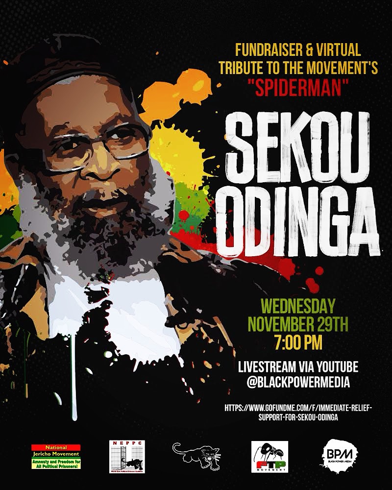 9 years ago today Black Panther and Black Liberation Army Veteran Sekou Odinga was released from 33 years in captivity! Join me this Wednesday at 7pm EST as I have the honor of hosting this Fundraiser and Tribute w/ dozens of legends including Sekou’s Comrades and Family members.