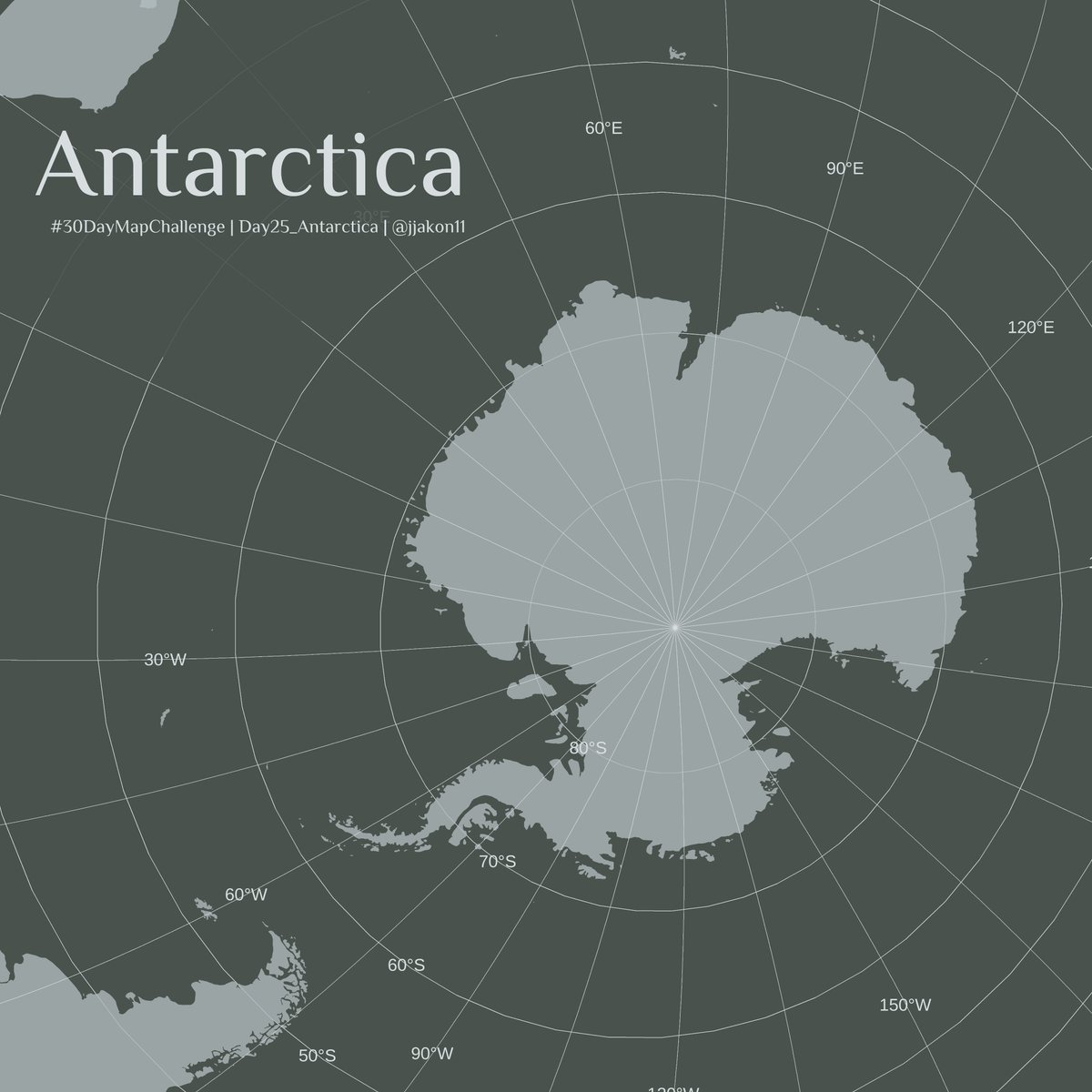 #30DayMapChallenge
#Day25_Antarctica
Antarctica

On the 25th day of the 30-day map challenge, I mapped an Antarctica map.

rstat: reurl.cc/q0eLop