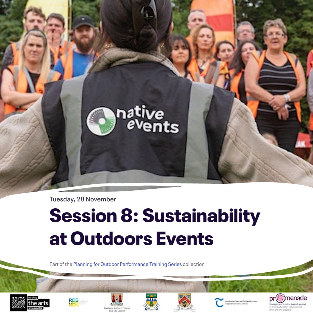 Sign up for the last #POP - Planning for Outdoor Performance - Training Session. 

This workshop offers a practical engagement style and will include a how-to on the development of a sustainability plan across the environmental impacts of your organisation bit.ly/3N0LUNk