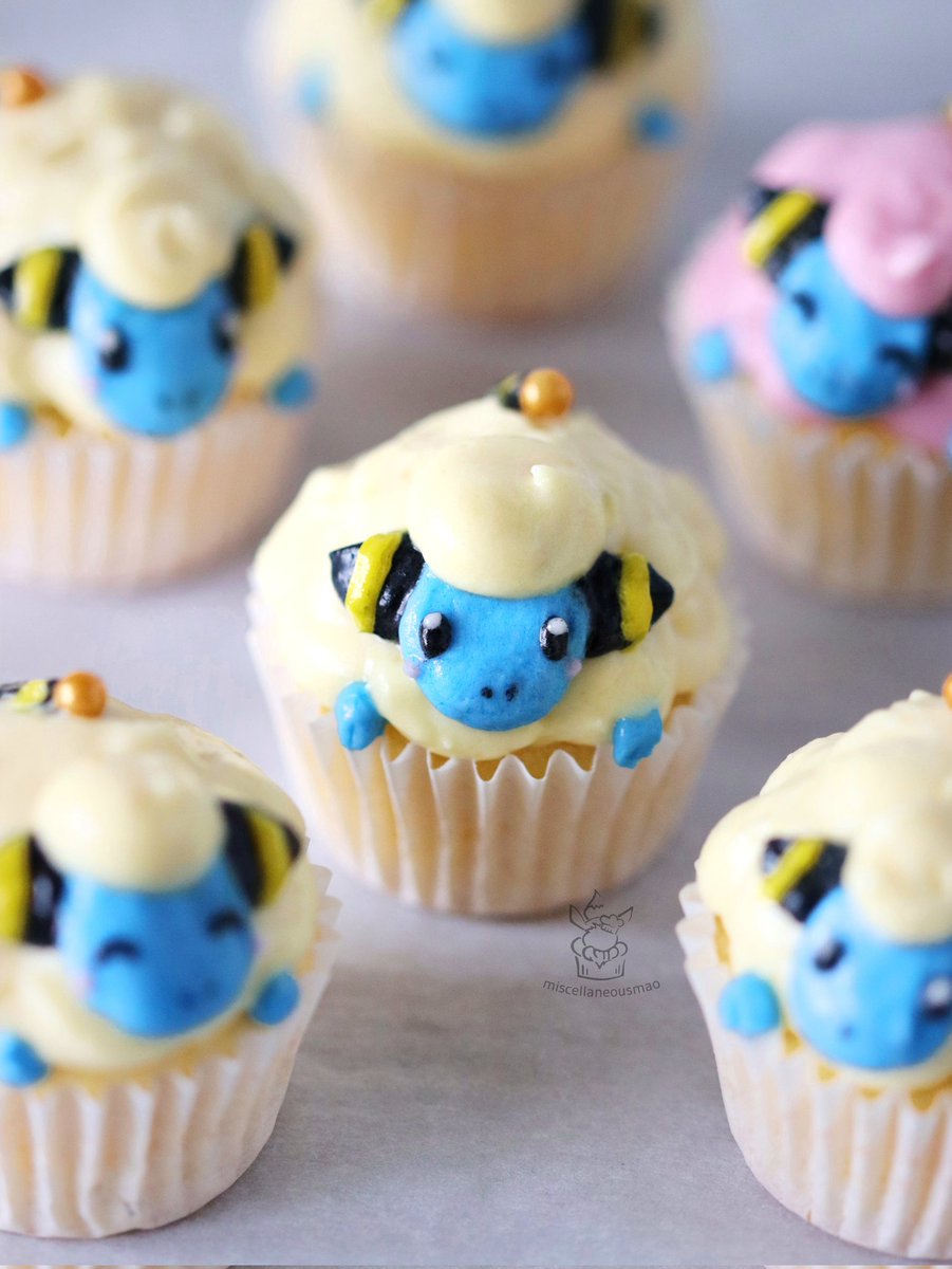 MiscMao's tweet photo. Fluffy and shockingly cute! 🐑⚡ Made some quick Mareep cupcakes for #PokemonGOCommunityDay Classic! #Pokemon #PokemonGO #mareep #メリープ https://t.co/EraKNTH6BZ
