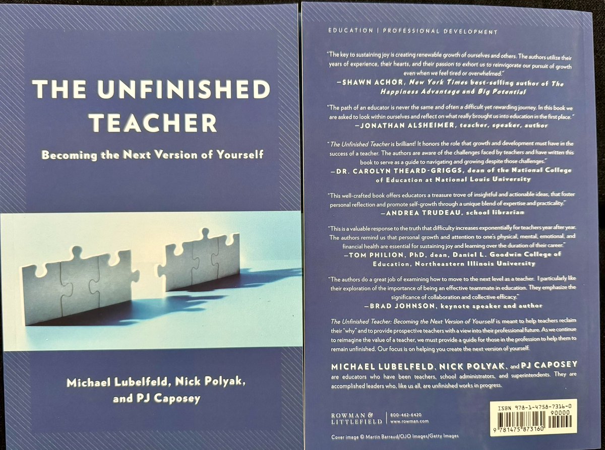 Grateful to have copies in hand! The Unfinished Teacher is a quick, significant read for teachers and anyone interested in education! Order today and use code 23JOYSALE to save 35% from our publisher @RLPGBooks rowman.com/ISBN/978147587…