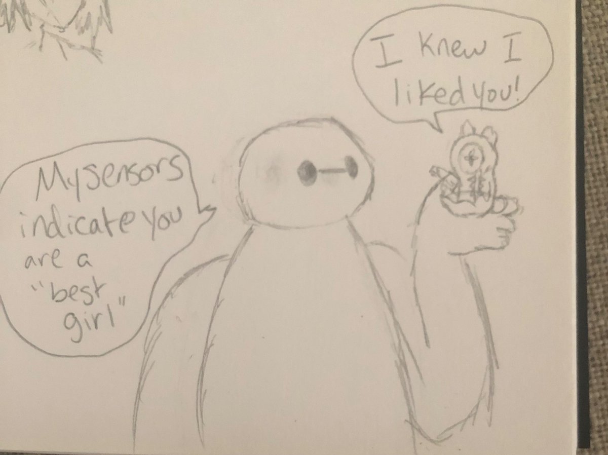 Did a doodle of something we joked about during stream on Thursday.  It’s Aiba and Baymax!