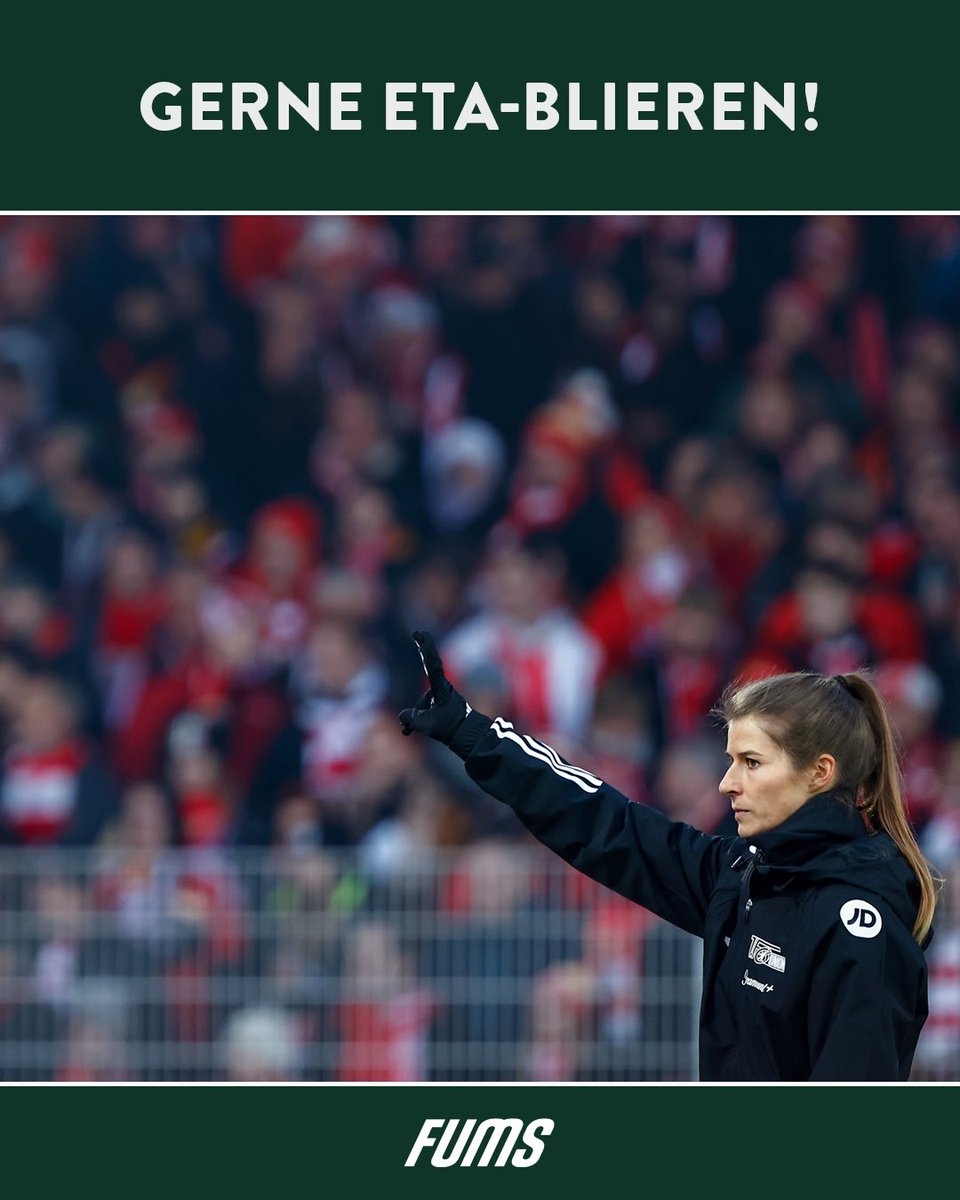 Willkommen auf der größten deutschen Fußballbühne, Marie-Louise ETA👋 #Eta #FCUnion ___ Profis an der Seitenlinie: @fums_magazin