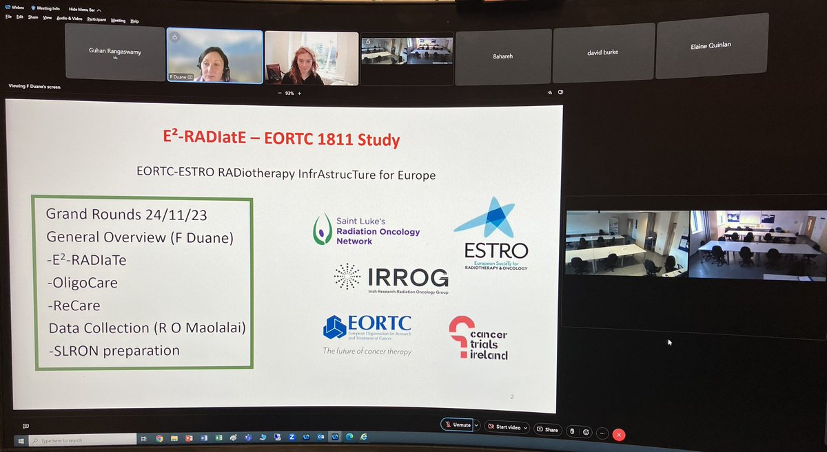 Fantastic Grand Round presentation yesterday in #SLRON by #FranDuane & #RoisinOMaolalai on the E²-RADIatE platform & the #ReCare & #OligoCare cohorts #data #registry @ESTRO_RT @EORTC @cancertrials_ie @IRROGTrials @charles_gillham @DrSineadBrennan #research #reirradiation