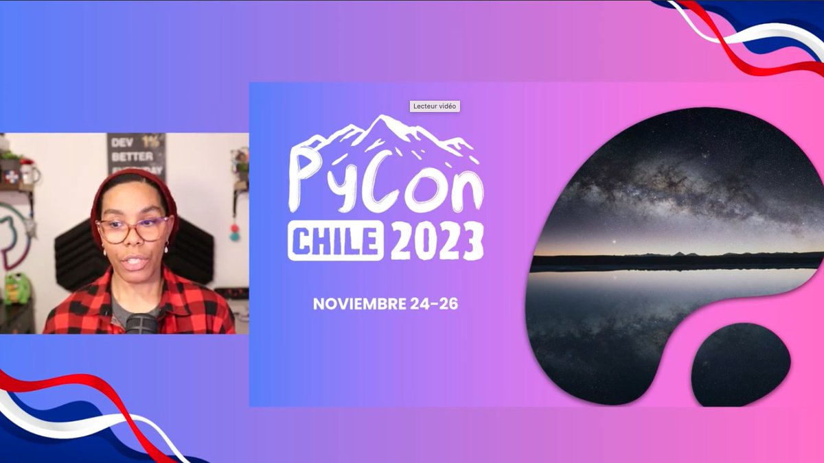 dennyperez18's tweet photo. ¡Emocionada de participar en la #PyConChile23, presencial aunque sea de manera remota!🐍🇨🇱
Presentar el saludo de apertura fue un honor.🥰
Aunque estemos a kilómetros de distancia, la pasión por #Python nos conecta.
¡Listos para estos días llenos de aprendizaje y comunidad!🚀 https://t.co/tBIeswJeuS