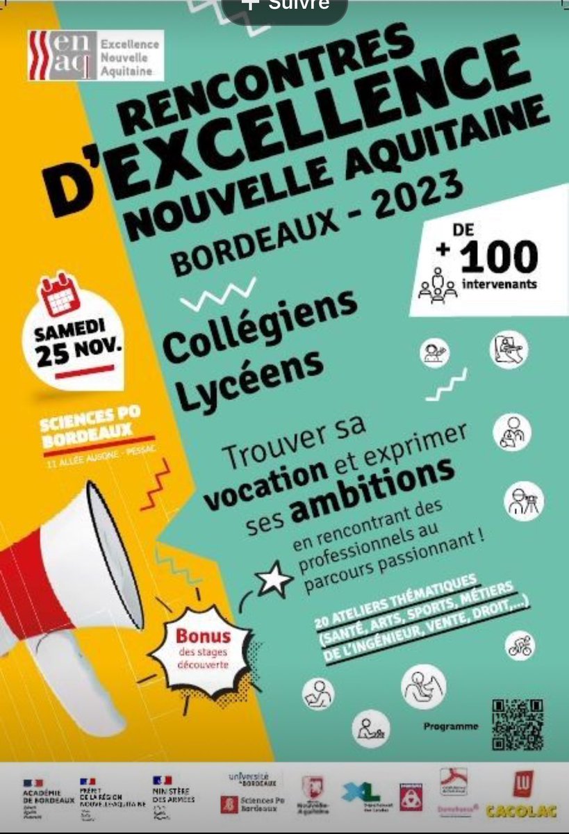 ClgJMonnet's tweet photo. #Rencontresdexcellence à @ScPoBx pour nos élèves de 3eme ou comment ouvrir le champ des possibles pour leur #parcoursavenir et leur permettre d’être ambitieux ! « Quand on veut on peut, quand on peut on doit »  « Savoir regarder loin » @ABisagni @DsdenGironde @AcBordeaux https://t.co/UrhonMy0Ql
