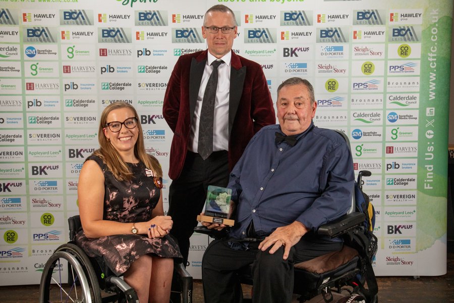 We were really pleased that <a href="/HanCockroft/">Hannah Cockroft OBE PLY DL</a>  could join sponsors <a href="/hawleygroup/">Hawley Group</a>  who announced the Lifetime Achievement Winner of the Calderdale Community Spirit Awards 2023 as <a href="/KieltyMalcolm/">Malcolm Kielty</a> Thank you for dedicating your  life to inspiring people with disabilities. 
<a href="/DPCalderdale/">Disability Partnership Calderdale</a>