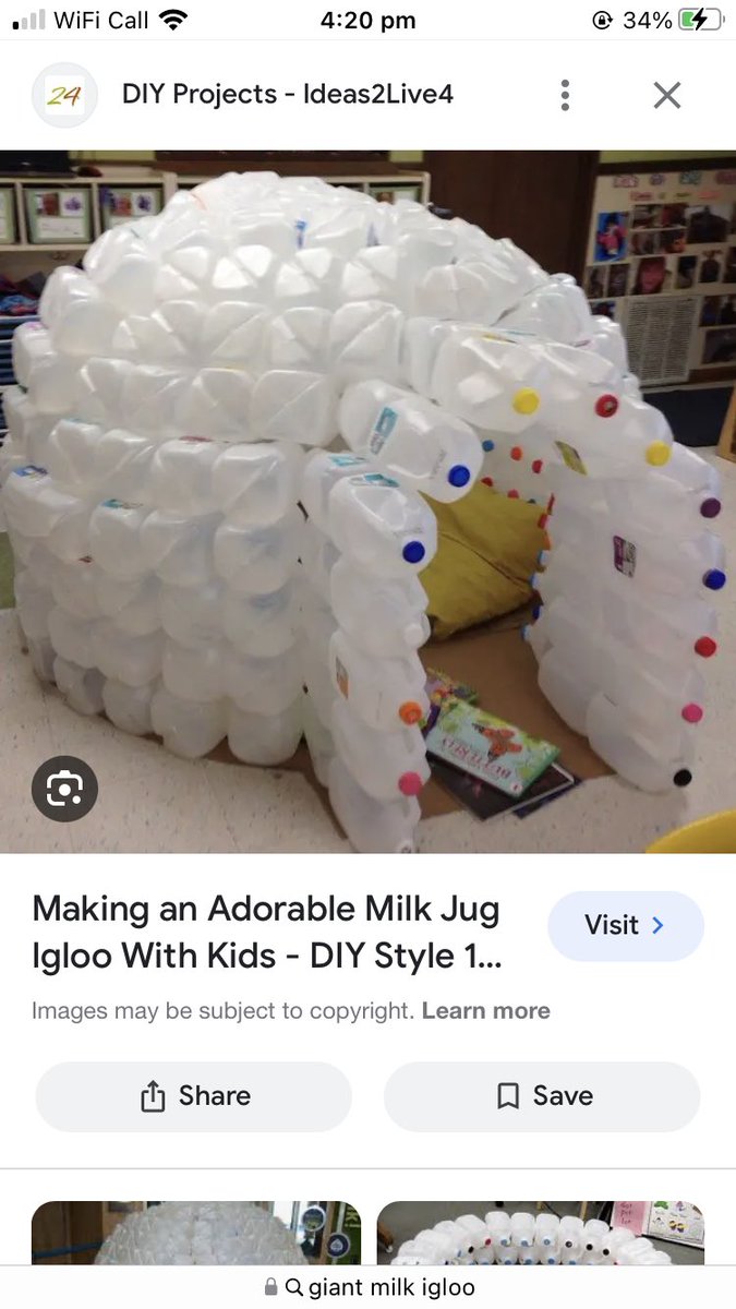 _rachaeljones's tweet photo. Anyone made a giant igloo out of milk bottles like this?😅 need some tips and tricks before I get started! https://t.co/yWNPaHIkOR