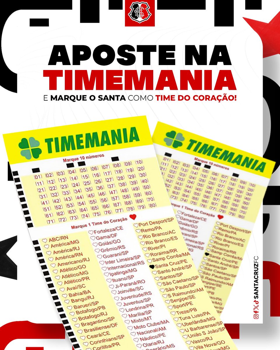 SantaCruzFC's tweet photo. Jogue com paixão na Timemania! ❤️⚽️ Marque o Santa Cruz como o time do coração e concorra a prêmios em dinheiro. Ajude a fortalecer o Mais Querido e mostre a força da torcida Coral! 🐍
📲 https://t.co/A8v5YoCwsD https://t.co/8XBOxJcgne
