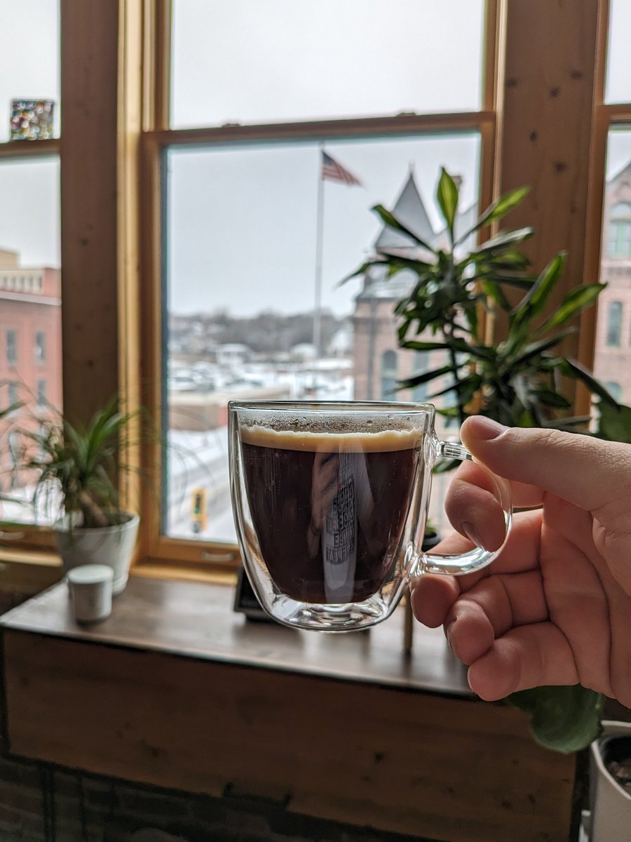 ChefSkajewski's tweet image. An Americano and a beautiful snowfall. Thanks @coffearoasterie for always having such amazing, sustainable beans!