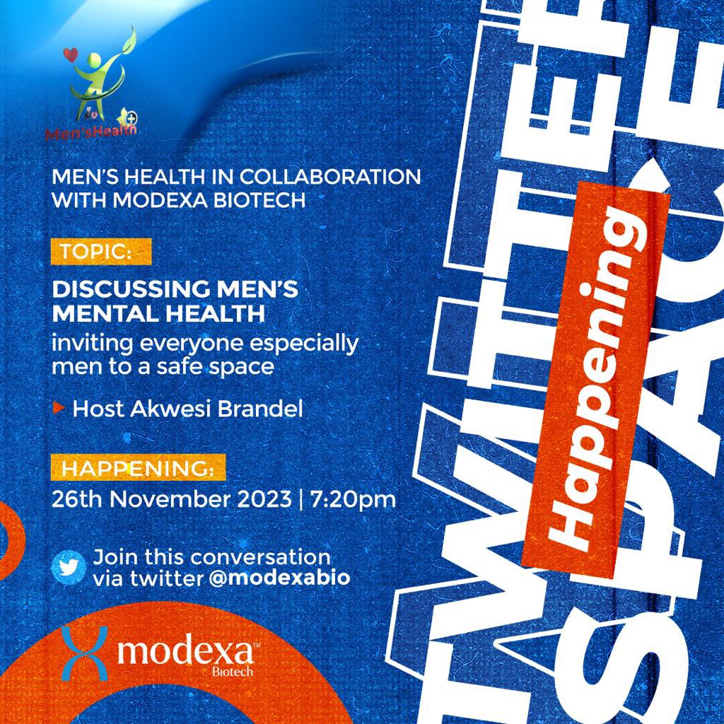 ModexaForHealth's tweet image. We are dedicating the last Sunday of the month to the mental health of men. Join us for an enlightening conversation on men&apos;s mental health, a journey towards understanding and support. L

Let&apos;s  🚀 Join the conversation, break the silence and build a community of care.