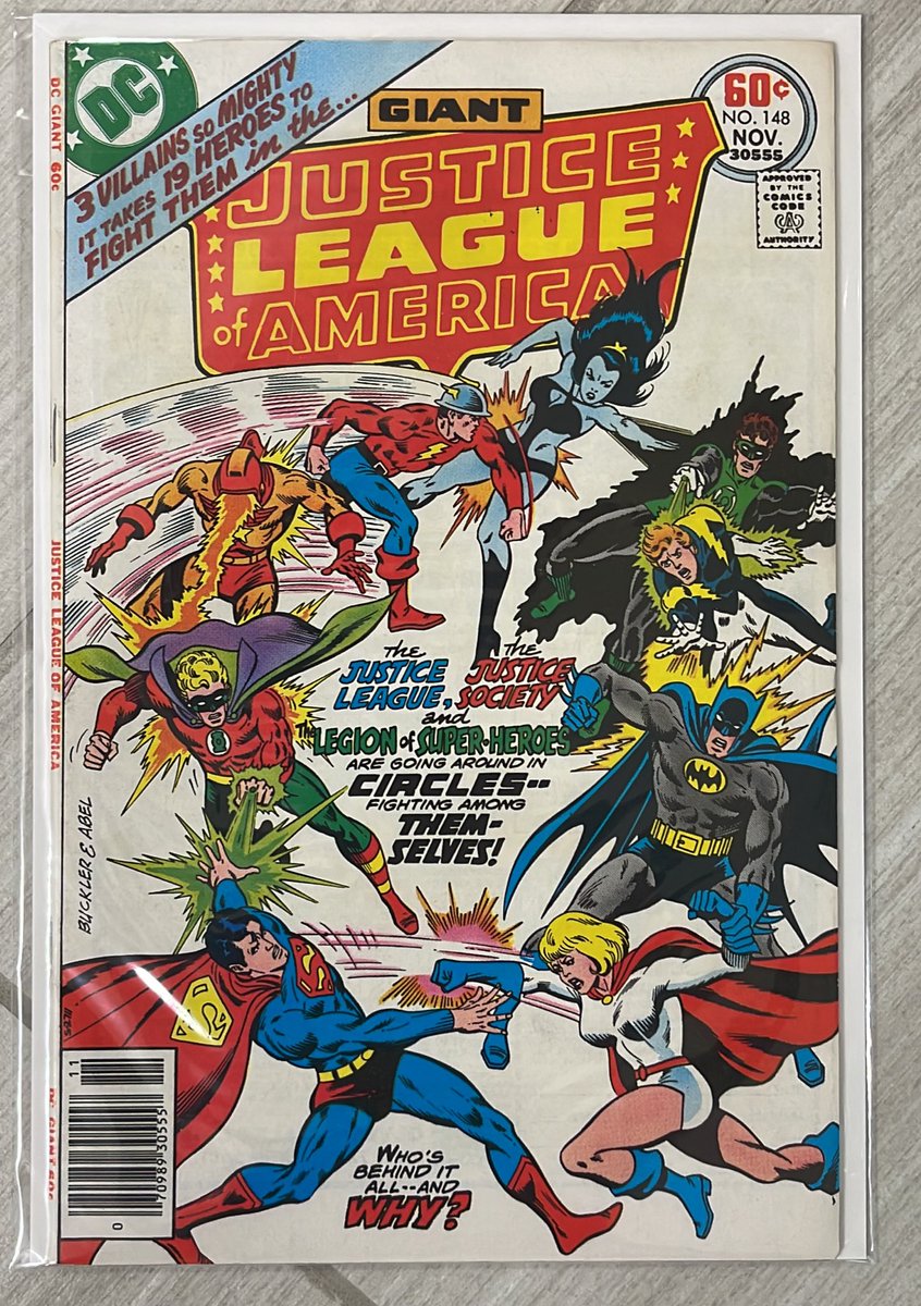 Justice League of America #148 in maybe the coolest gathering of heroes ever by Pasko, Levitz, Dillin, and McLaughlin… #LegionOfSuperHeroes #JusticeLeague #JusticeSociety #DCcomics #comics