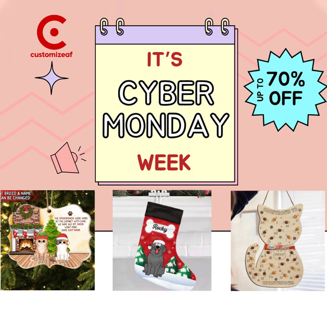 🎁🐾 This Cyber Monday, give the gift of personalized pet joy! 🐶✨ . Shop now and spread the puppy love: customizeaf.com
#CyberMondayGifts #DogLover
