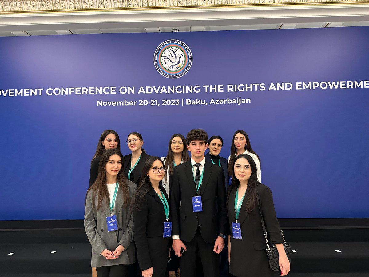 AzDiplomacy's tweet photo. We are delighted to participate in the Non-Aligned Movement Conference on Advancing the Rights and Empowerment of Women held in Baku on November 20-21, 2023. https://t.co/4D7rnfyPJb