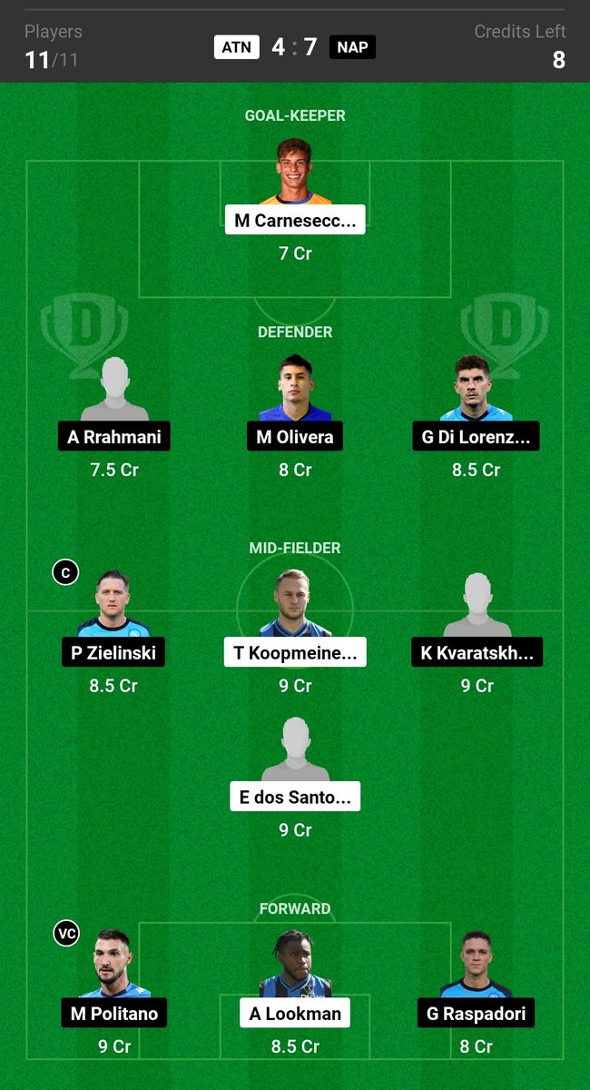 HeySouvikz's tweet photo. Final♾️
You join here for more updates
#SerieA
#Dream11 #FantasyFootball
https://t.co/6edFrfHC2X https://t.co/Z5mxoYwpIB