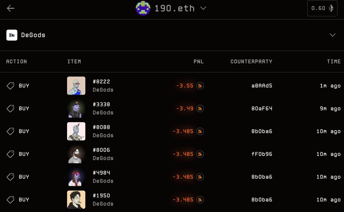 BrookDubai's tweet image. Hahah, as a @DeGodsNFT Degen, I have achieved the goal of holding 20 DeGods.

LFGoooo🚀！

Countdown: 0.5