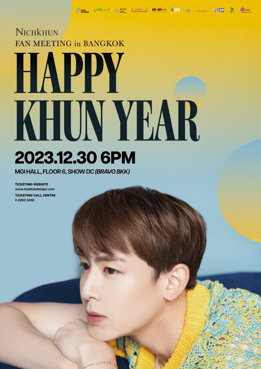 Who's ready?? NICHKHUN FAN MEETING IN BANGKOK : HAPPY KHUN YEAR 2023.12.30 6PM(GMT+7) 🎫 Ticket Open : 2023.11.30 12PM(GMT+7) 🔗 Ticketing Website : thaiticketmajor.com #2PM #투피엠 #NICHKHUN #닉쿤 #HAPPYKHUNYEAR #NICHKHUNFANMEETINGBKK #JYP #MMIC