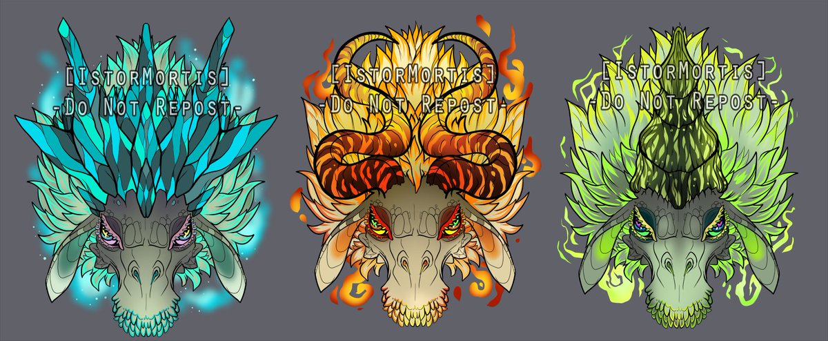 Trying out other possible merch ideas 🤔Three dragons from Zelda; Naydra - Dinraal - Farosh