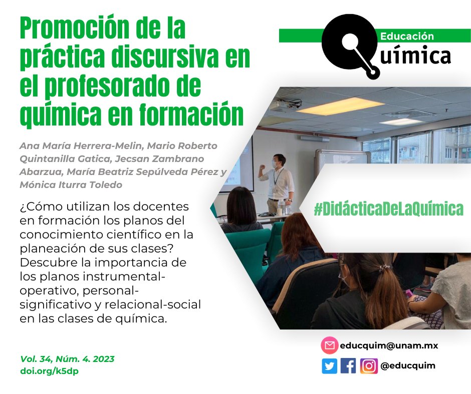 Descubre cómo los docentes en formación utilizan los planos del conocimiento científico en la planificación de clases de química. 🤔📝 #DidácticaDeLaQuímica. doi.org/k5dp