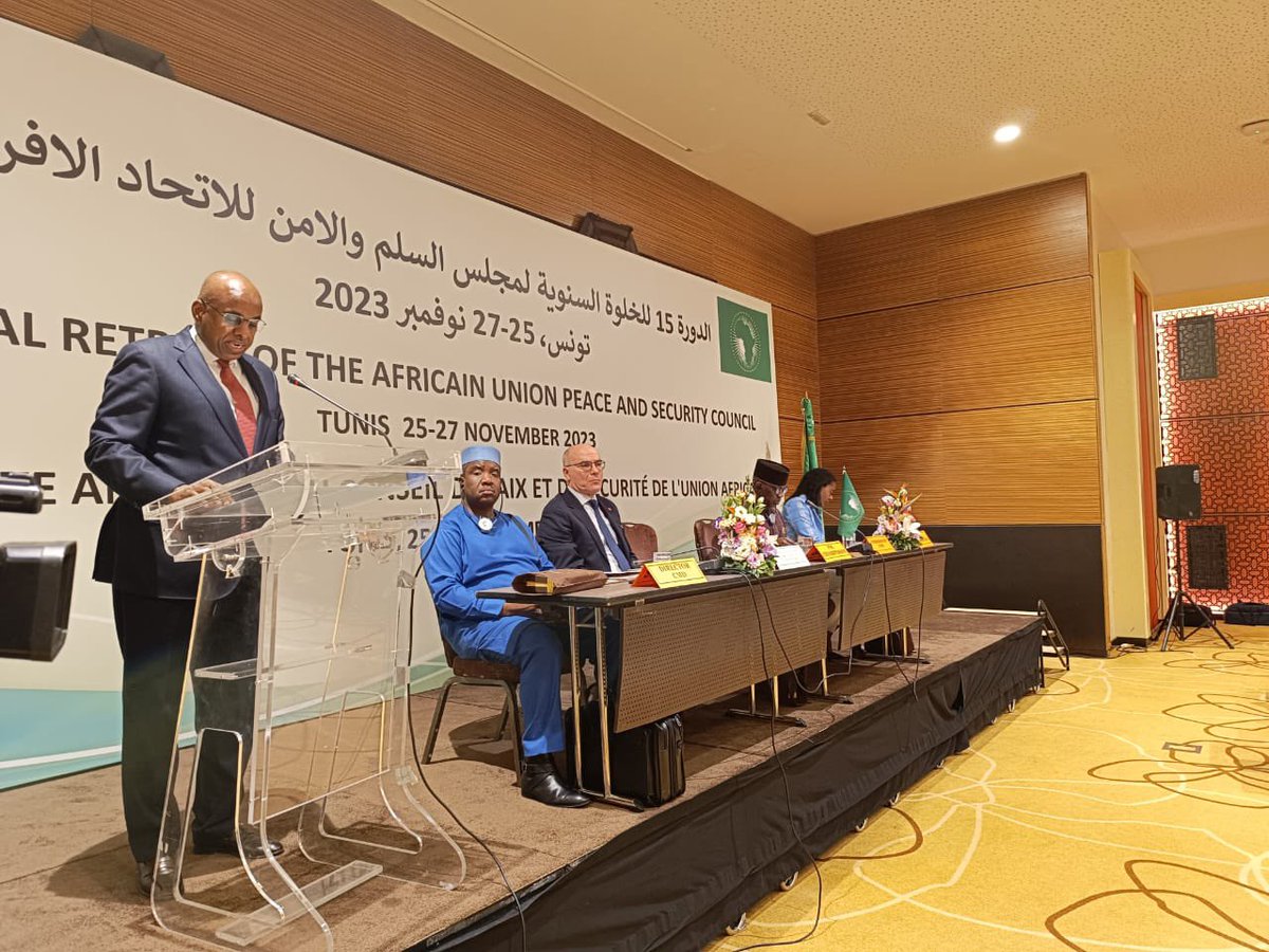 In Tunis 🇹🇳 for #AUPSC annual retreat at a critical time when Africa is dealing with complex governance & security challenges. It’s an opportunity for PSC to deepen reflection on UCGs, sanctions, terrorism, stabilization & provide unequivocal guidance on these & #Silencingtheguns
