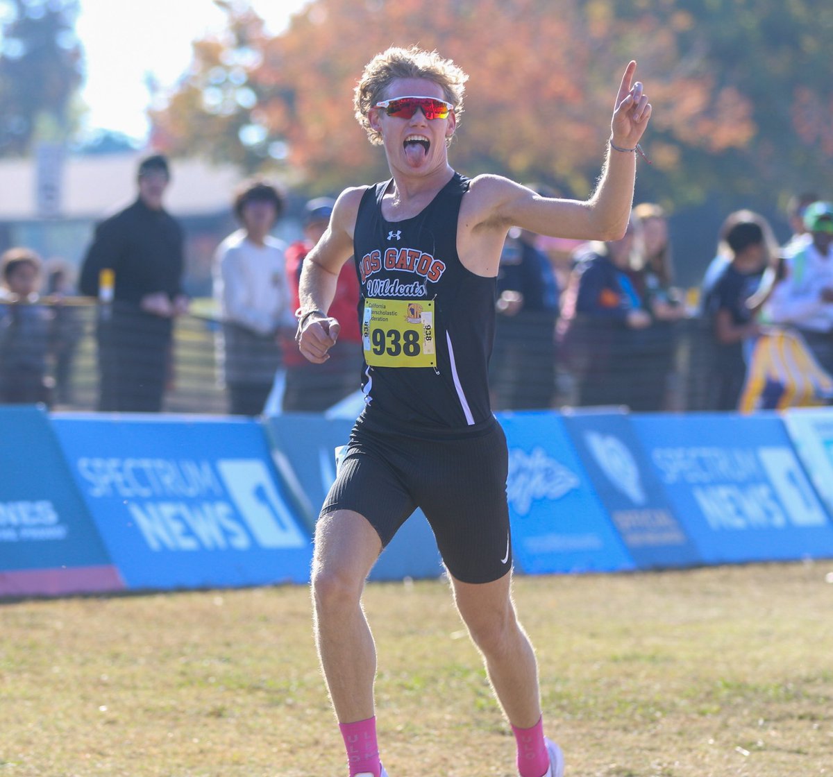 Aydon Stefanopoulos of Los Gatos wins the D2 boys California State Meet in a time of 14:58.4