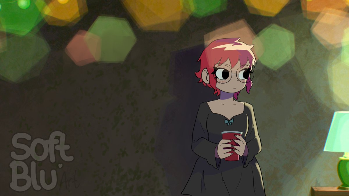 softarius's tweet image. i did the scott pilgrim thingy :3 thats me!! hiii #scottpilgrimtakesoff #digitalart