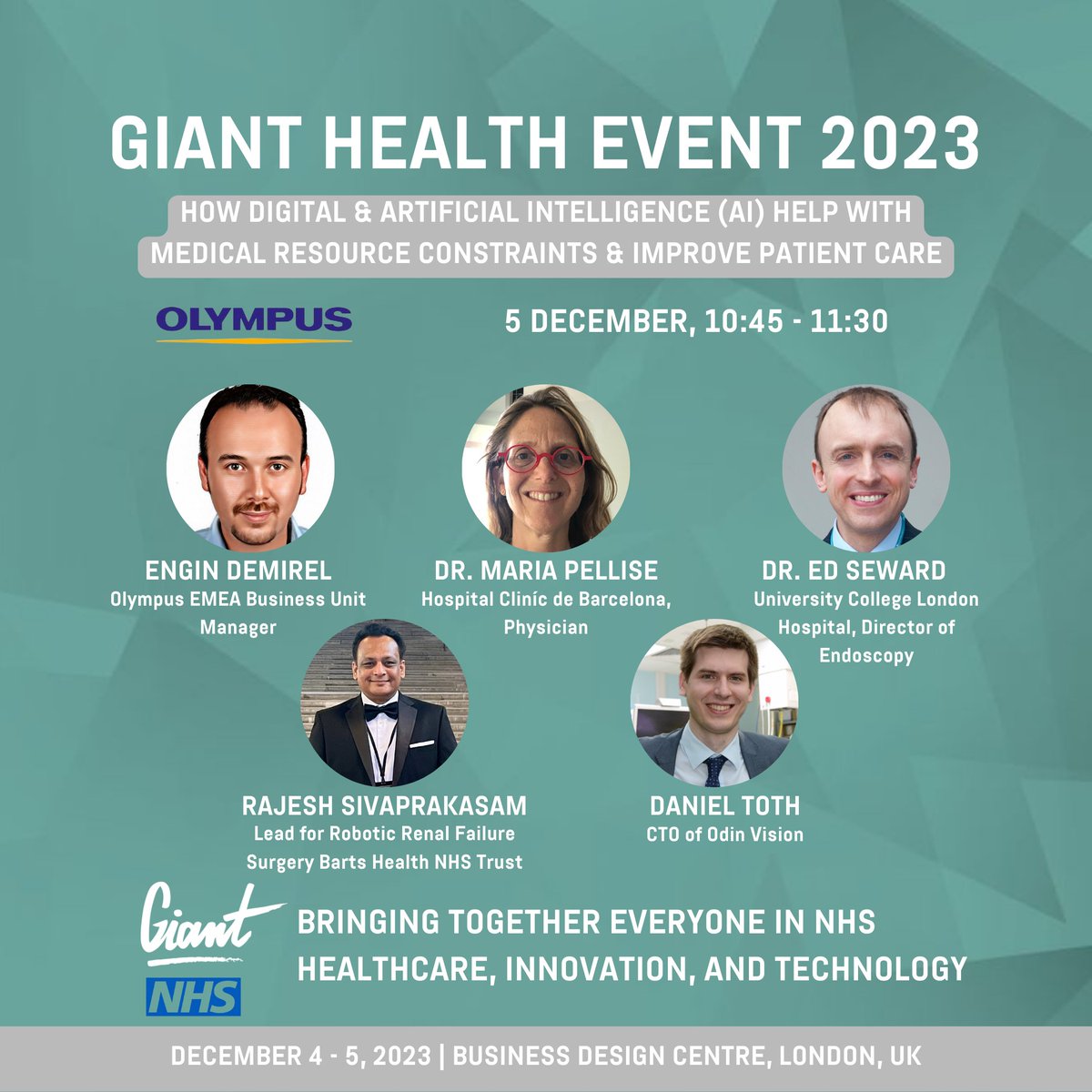 🗣️Join us at the Future Hospital Show at #GIANT2023 and learn How Digital & #AI help with #medical resource constraints & improve #PatientCare 🌟@DemirelEngin @Olympus_Corp 🌟@mariapellise1 🌟@EdSeward3 @uclh 🌟@sivaprakas4m_R 🌟@Daniel_dt_Toth 🎫giant.health/tickets #health