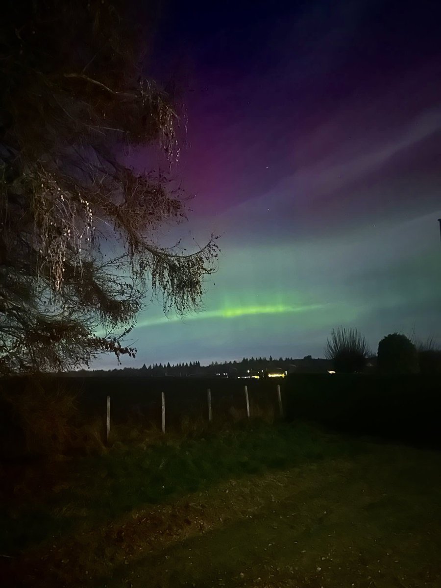 EnterSamSmith's tweet image. We’ve chased the northern lights all over the western isles and north of #Scotland and never managed to see them but tonight, received the red warning for #aurora on the app so we decided to go for a walk down the park away from the light pollution and couldn’t believe our eyes!