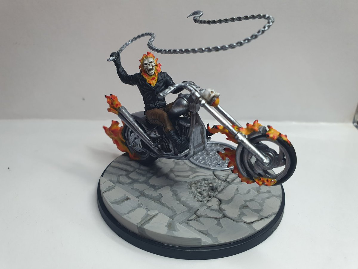 superrunes's tweet photo. @brushwizard Finished Ghost rider today, the last of my midnight sons! Next up, I have some convocation to paint. https://t.co/yGGyBoZU83