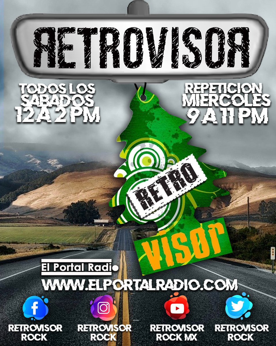 Hoy es Día de Retrovisor El Mejor reflejo del ayer,  a través de elportalradio.com de 12 a 2 de la tarde. Acompáñanos en este viaje musical con las canciones que mantienen vivo el espíritu del Rock en español <a href="/retrovisorrock/">retrovisorrock</a>