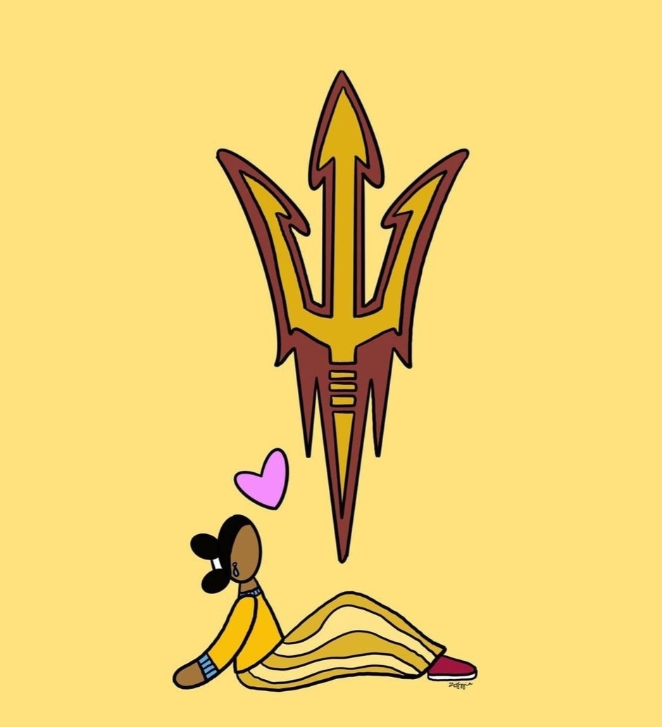 #Jinii 🤩
#NativeAmericanHeritageMonth 💕✊️
#ASU #SunDevils 😈🔱
#Alumni 🖤❤️💛
#TerritoralCup 🏆
#FearTheFork 
#NoPityForTheKitty