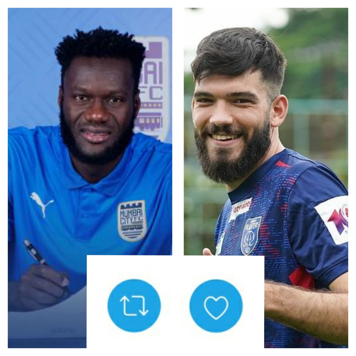 Varun85471096's tweet image. Both tall,lanky &amp;amp; goal-scoring
Who do you think is better?
#KBFCHFC #ISL10 #KeralaBlasters