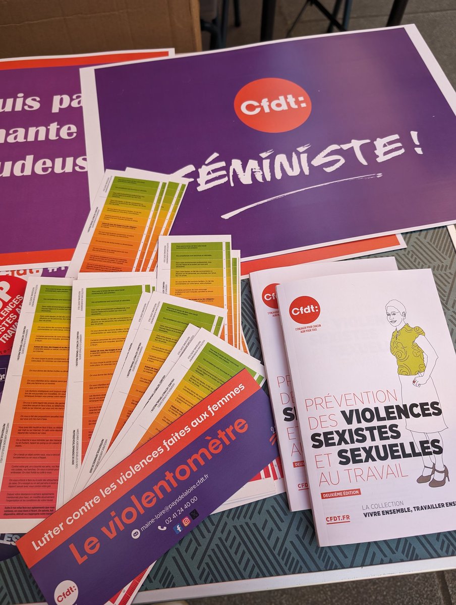 🟣 25/11 journée internationale de lutte contre les violences faites aux femmes. ✊

La CFDT 49 tenait un stand commun avec la CGT et l'UNSA dans le centre-ville d'Angers, pour dénoncer et prévenir les violences sexistes et sexuelles au travail.

📏 500 violentomètres distribués
