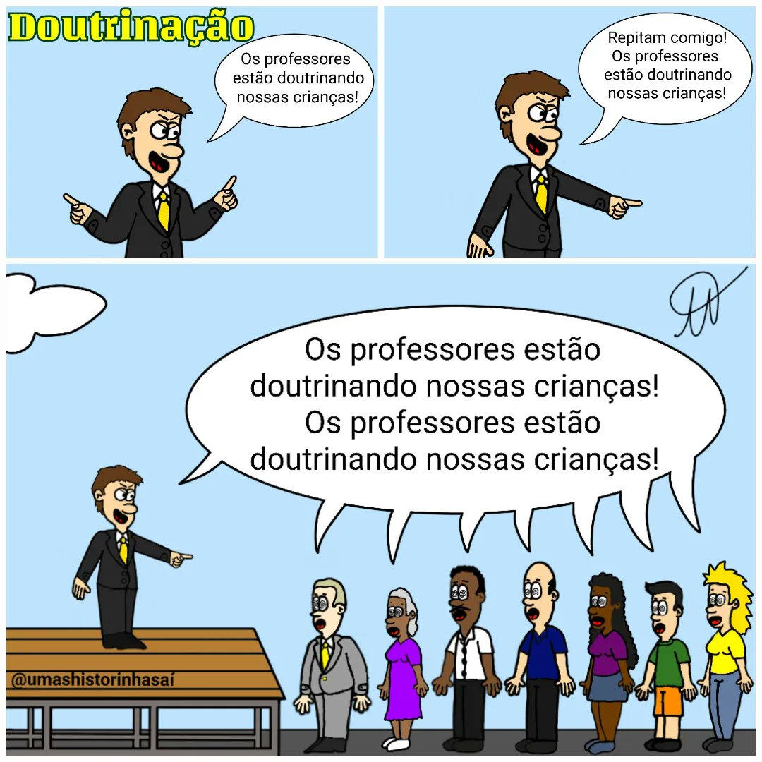 umashistorinhas's tweet photo. Doutrinação?

#tirinhas #historinhas #umashistorinhasaí #quadrinhos #doutrinação #professores #doutrina #fakenews #aonda #fanatismo #adoctrinamiento #seita #lavagemcerebral #crianças #escola #influencers #hipnosecoletiva https://t.co/dBmxItnDqI