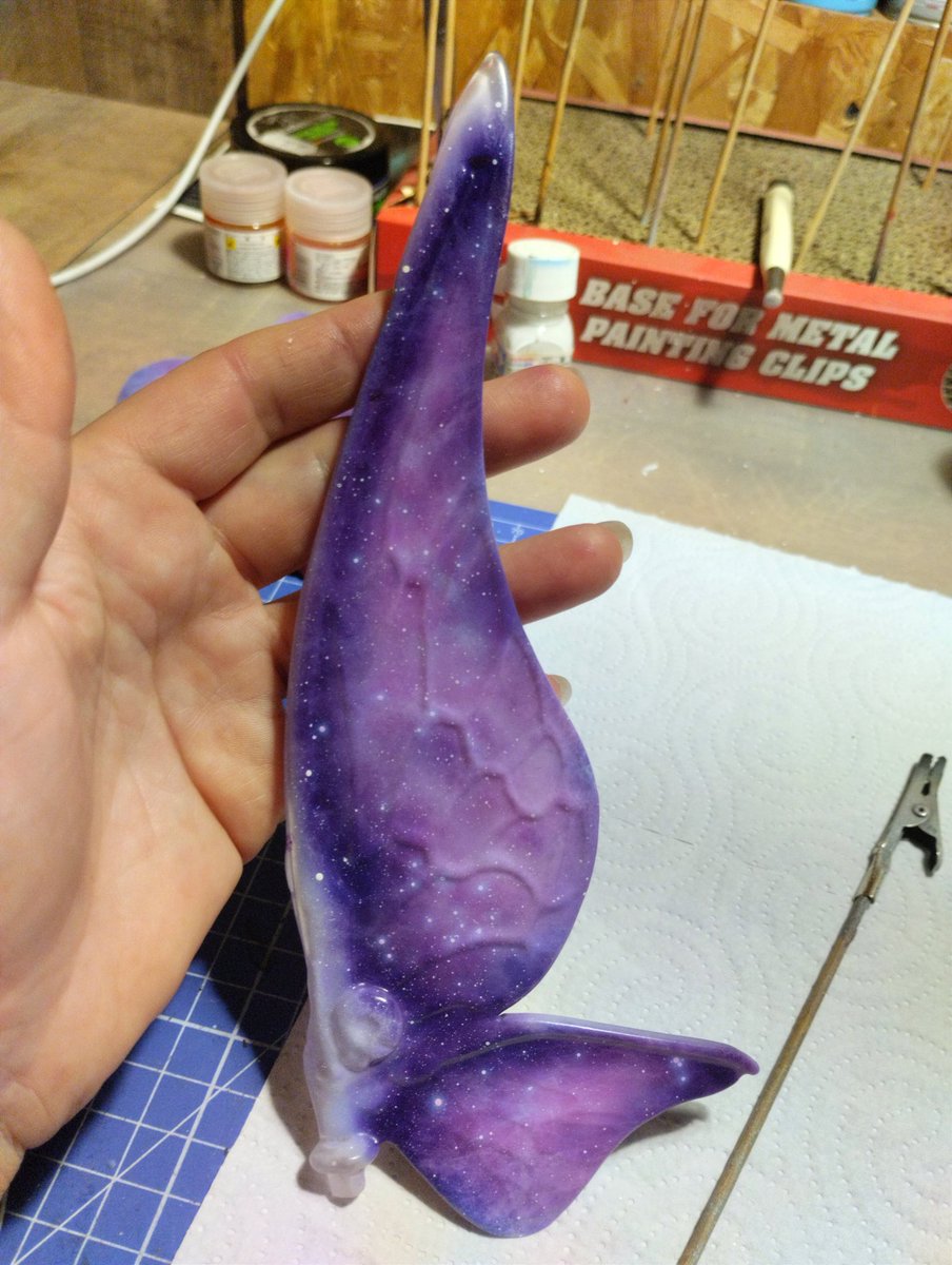 The last space element is ready!
 These wings were hard for me... I they were repainted again and again😞
 Thank you very much to kind people for the advice and the outside view at the time of painting🙏