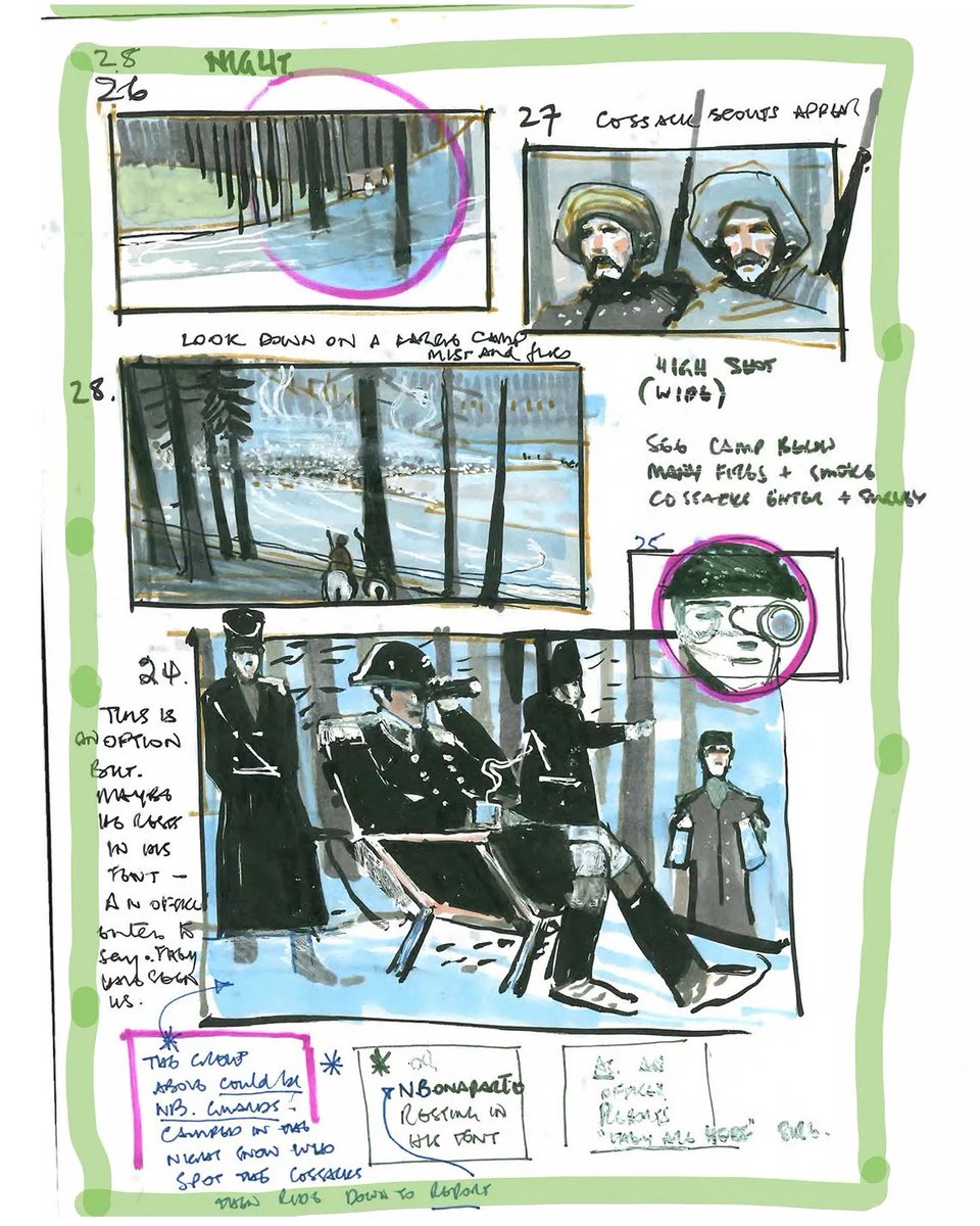 DiscussingFilm's tweet image. Ridley Scott’s storyboards for the Battle of Austerlitz in ‘NAPOLEON’.

The shoot was scheduled to last 6 days “but we did it in 3 and a half.” 

(Source: trib.al/EE5mQgu)