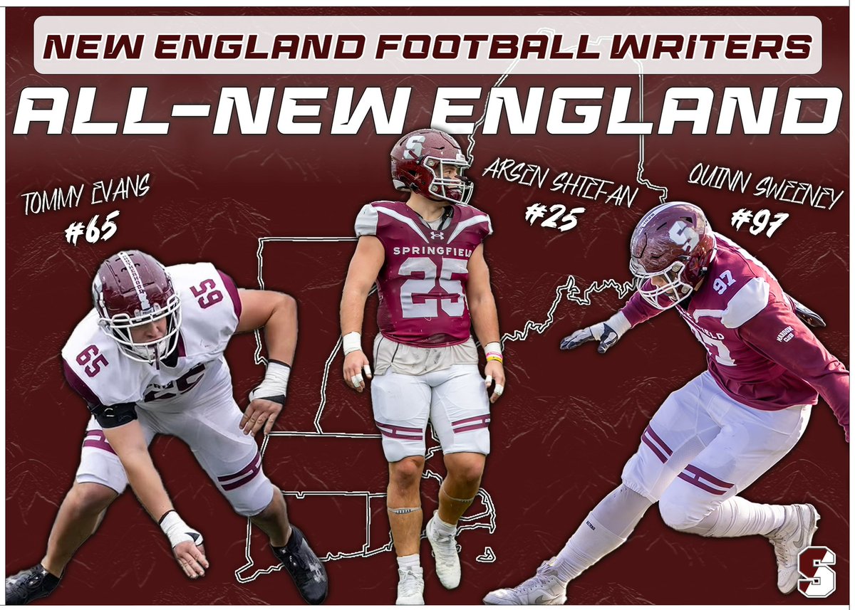_SCFootball's tweet photo. Congratulations to Tommy, Arsen, and Quinn for being named to the All-New England Team by the New England Football Writers Association‼️ This is a major accomplishment that was EARNED every single day‼️🔻 #BROTHERHOOD 

🔗 | https://t.co/SGUNIQJw6o https://t.co/FlL0PfnD5o